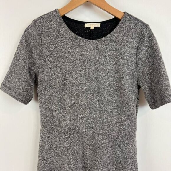 Mystree Women’s Medium Grey Short Sleeve Distressed Hem Mini Dress Cottagecore - Picture 13 of 13